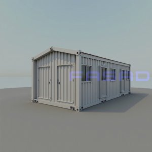 Модульное здание МЗ-02 из 2-х блок-контейнеров с двускатной крышей 